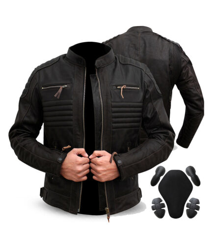 Men's Black Racer Biker Jacket Motorcycle PU Leather Jacket Cool Zipper Pockets Fashion Coats