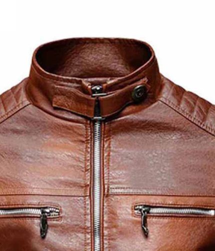 Autumn Casual Motor Distressed Coat Men Winter Outwear Classic Leather Zip Up Biker Original Leather Slim Fit Jacket