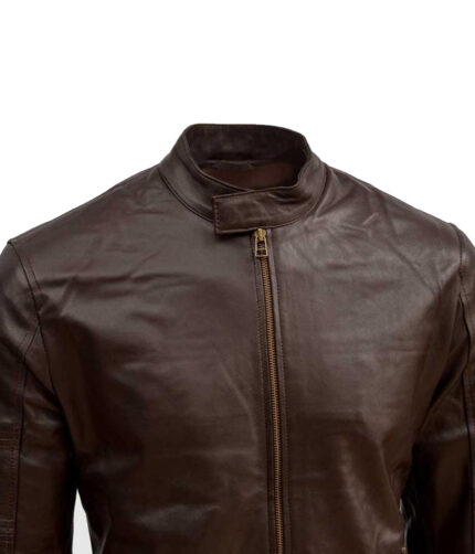 Men's Black Racer Biker Jacket Motorcycle PU Leather Jacket Cool Zipper Pockets Fashion Coats