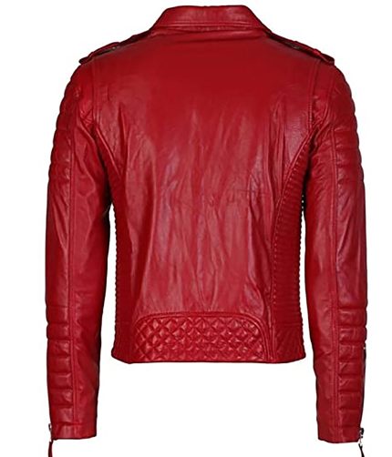 Men’s Genuine Leather Pure Lambskin Red Biker Jacket