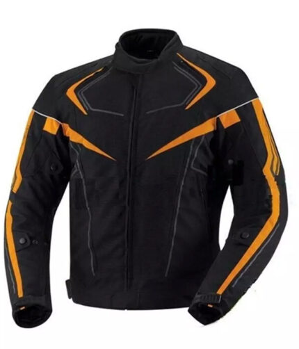 Cordura/Textiles Orange, Black Motorbike Jacket with Protectors Waterproof Breathable Touring Jacket Motocross Racing Jacket 2023