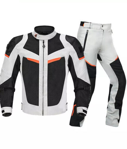 2-Piece Cordura/Textiles Black White Camouflage Motorbike Suit with Protectors Waterproof Breathable Touring Jacket Pants Motocross Racing Suit 2023