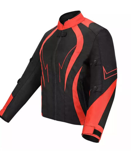 Red Waterproof Breathable Jacket Top-Quality Material Armored Motorbike Cordura Textile Jacket