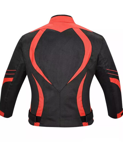 Red Waterproof Breathable Jacket Top-Quality Material Armored Motorbike Cordura Textile Jacket