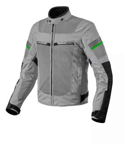 Light Gray Waterproof Breathable Jacket Top-Quality Material Armored Motorbike Cordura Textile Jacket