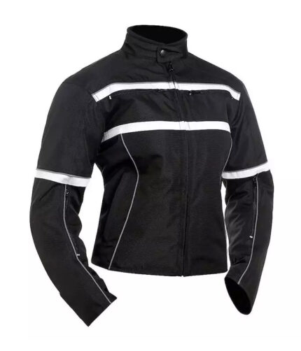 Long Black Waterproof Breathable Jacket Women Top-Quality Material Armored Motorbike Cordura Textile Jacket