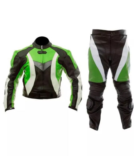 Two Piece Cordura/Textiles Motorbike Suit with Protectors Green, White, Black Waterproof Breathable Touring Jacket Pants Motocross Racing Suit 2023