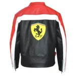 Ferrari Red And Black Biker Motorcycle Racing Jacket