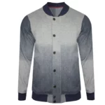 Baseball Bomber Jackets Fashion Gray & Black Ombre Style Letterman Varsity Jacket Unisex