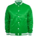 Baseball Bomber Jackets Fashion Green Leather Letterman Varsity Jacket Unisex